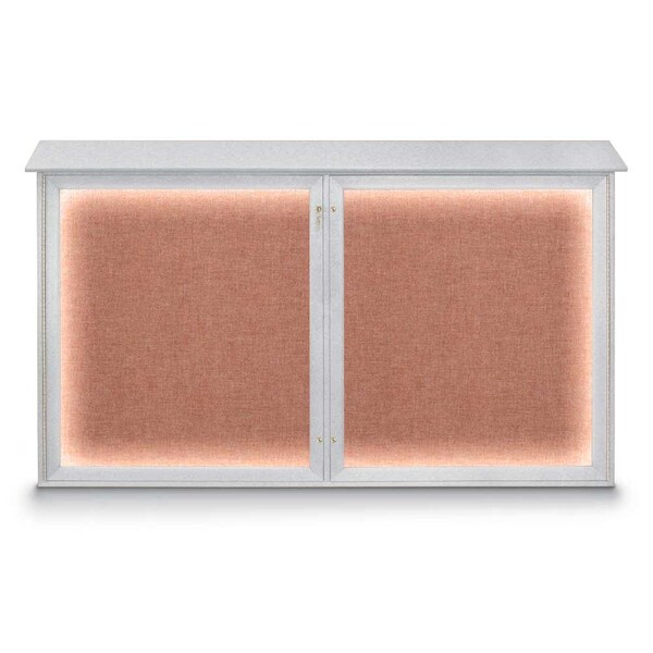 Sliding Door Wood Corkboard, 96"x36", Waln, UV9006OCS-WALNUT-RUBBER